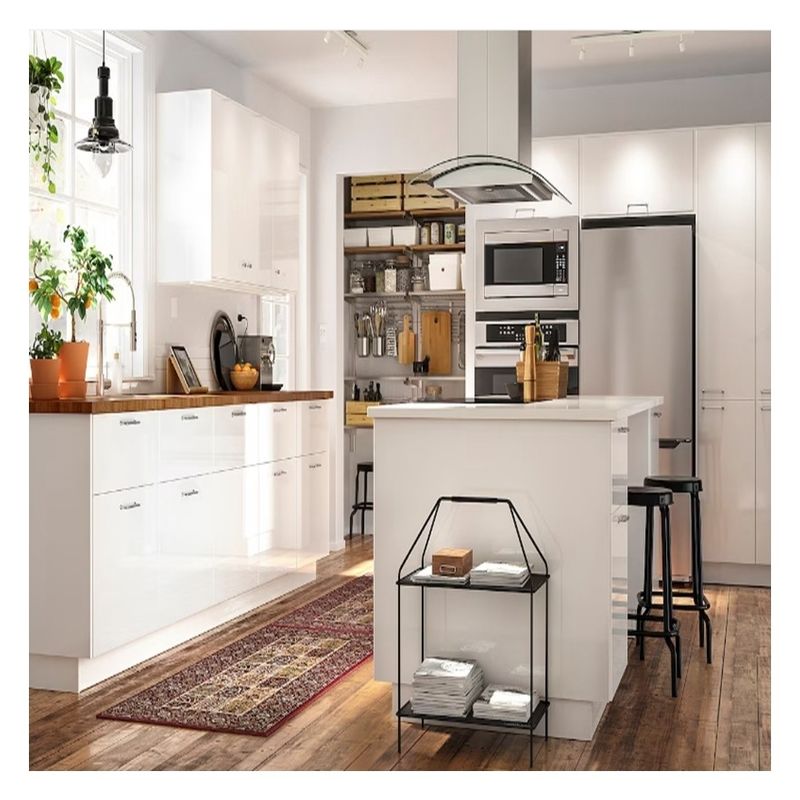 Fácil limpieza Funcionalidad de color personalizado gabinetes de cocina de estilo moderno para el apartamento