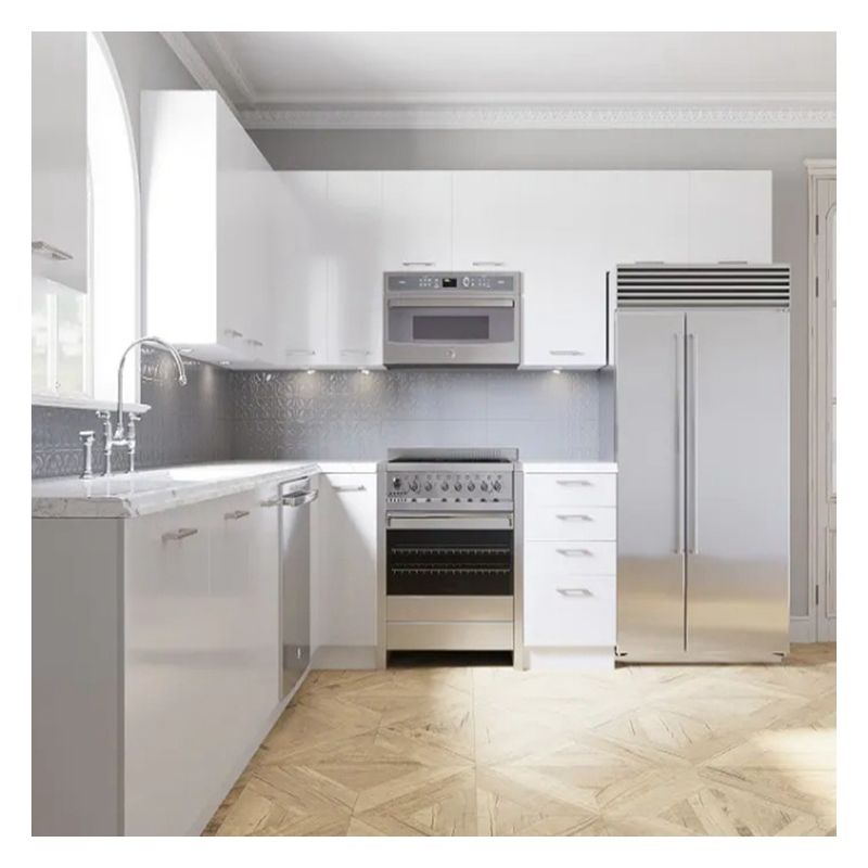 Fácil limpieza Funcionalidad de color personalizado gabinetes de cocina de estilo moderno para el apartamento