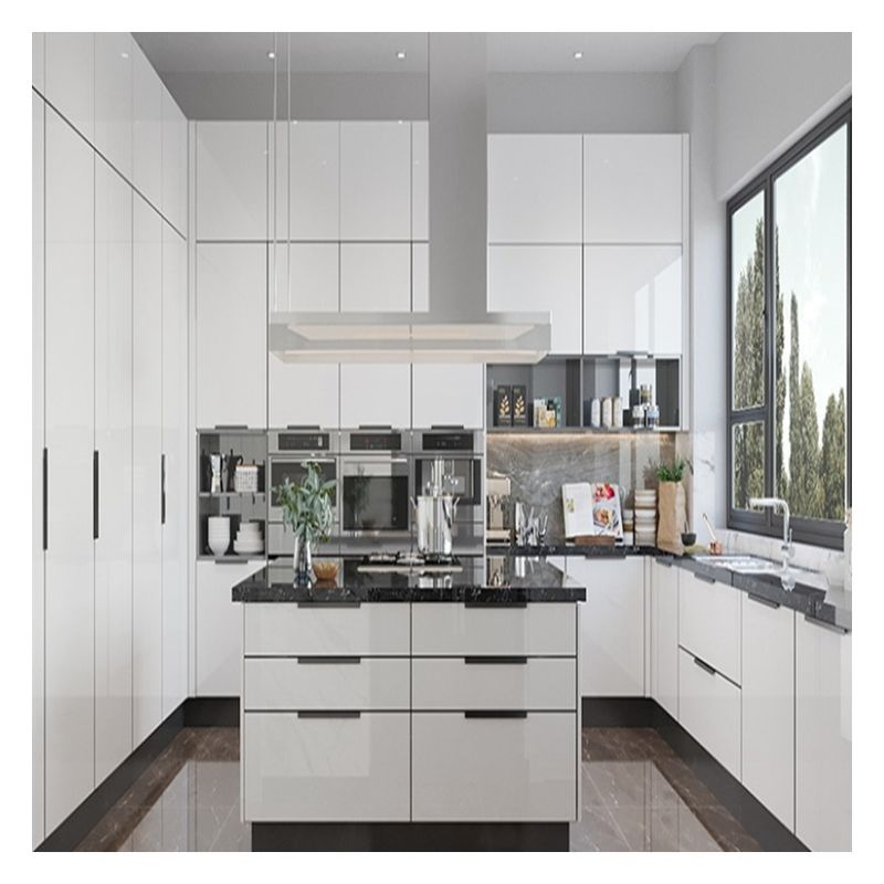 Fácil limpieza Funcionalidad de color personalizado gabinetes de cocina de estilo moderno para el apartamento