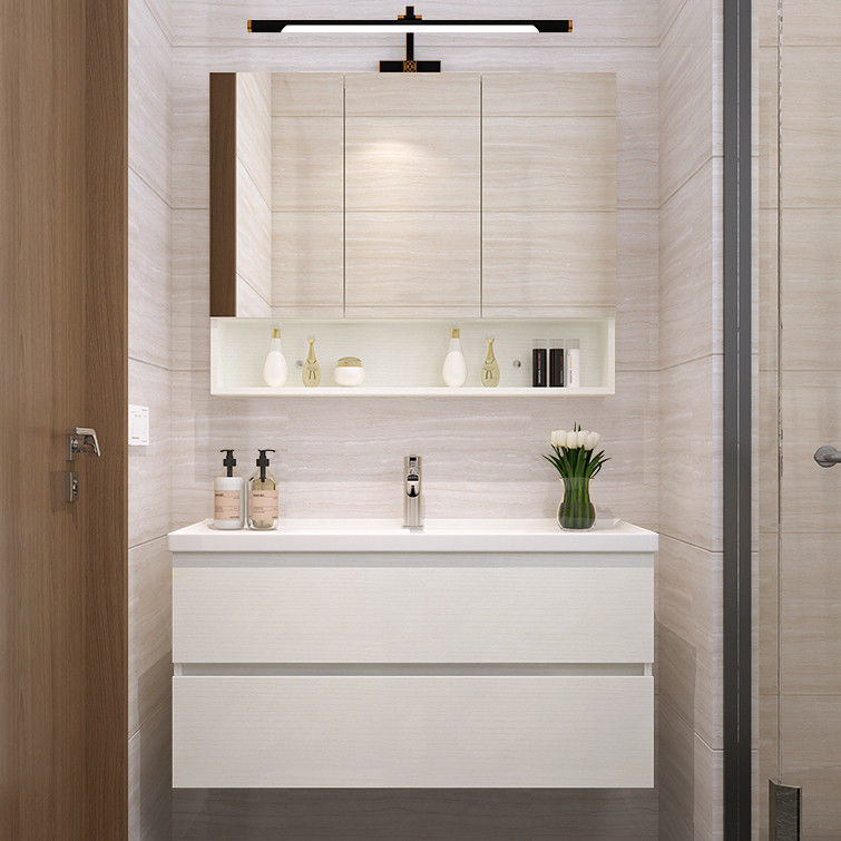 Baño de madera sólida de estilo euro moderno con acabado de puerta de PVC / laca
