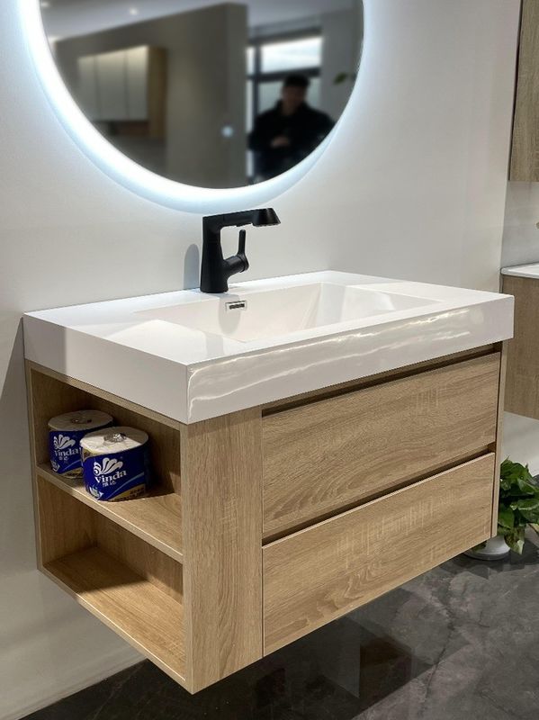 Baño de madera sólida de estilo euro moderno con acabado de puerta de PVC / laca