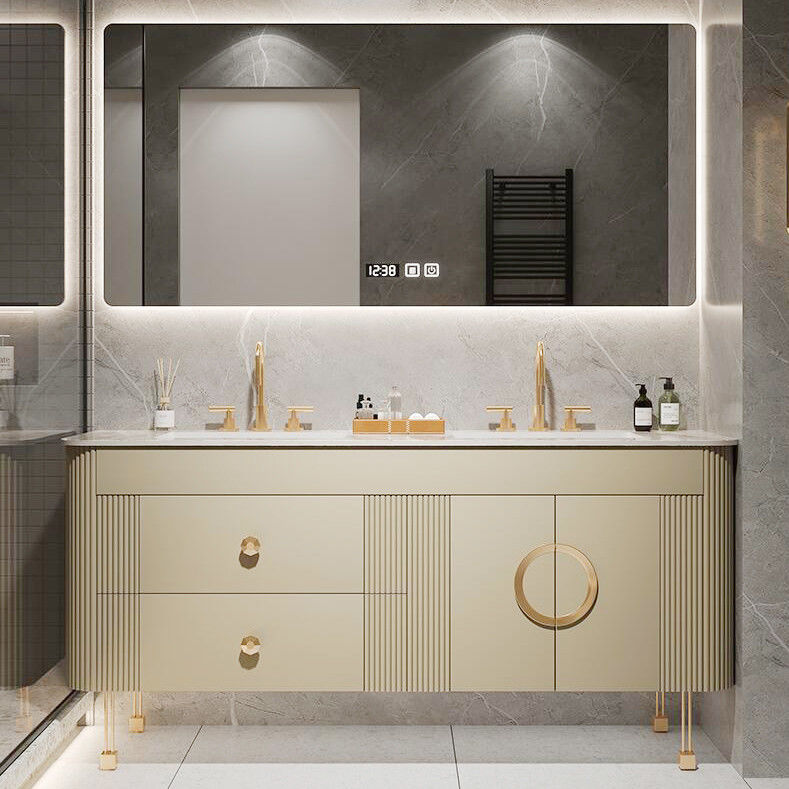 Material de MR-MDF Autónomo Cubo Doble Baño flotante moderno Vanidades de baño para bajo