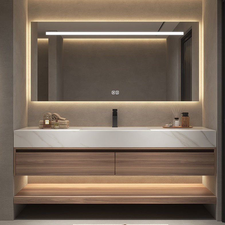Material de MR-MDF Autónomo Cubo Doble Baño flotante moderno Vanidades de baño para bajo