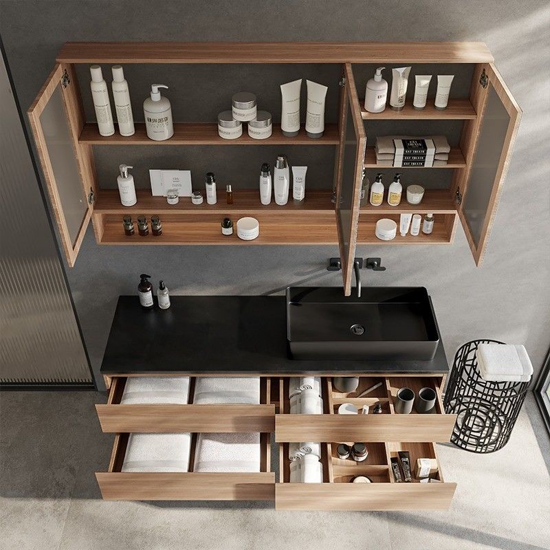 Moderno CAD / 3D Diseño de la pared montado en el fregadero doble Baños Vanidades para el estilo americano