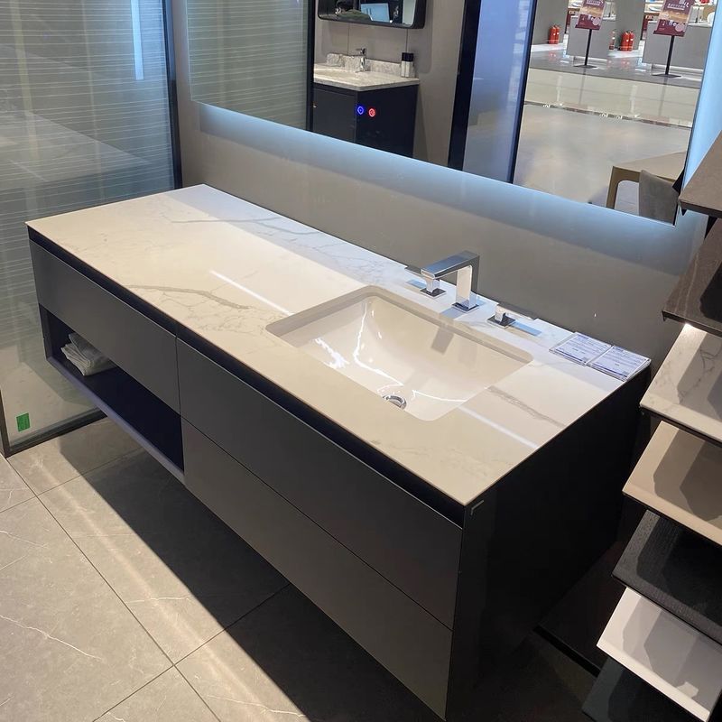 Moderno CAD / 3D Diseño de la pared montado en el fregadero doble Baños Vanidades para el estilo americano