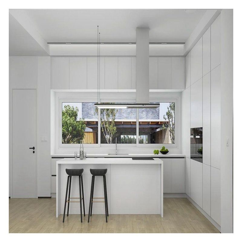 Cuadro de colores de Ral personalizado Armarios de cocina elegantes, blancos brillantes y de madera sólida