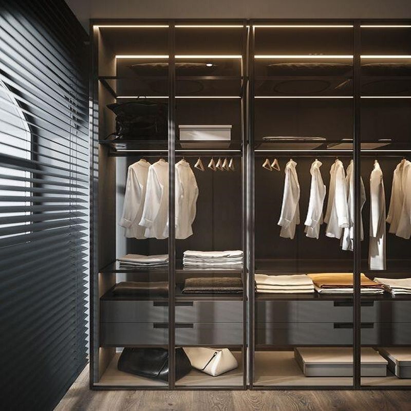 El armario de madera de estilo americano YALIG con diseño de puerta de vidrio moderno NO Plegable
