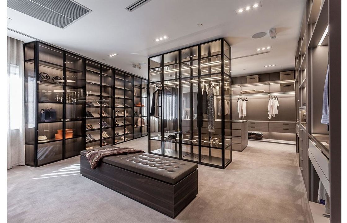 Armario de dormitorio de madera de estilo europeo contemporáneo