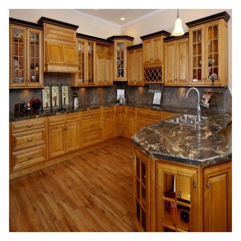 CAD / 3D armarios de cocina de estilo shaker de madera sólida rústica libre con diseños de isla de cocina