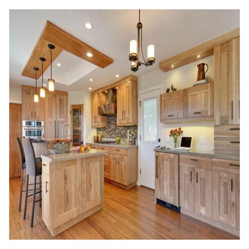 CAD / 3D armarios de cocina de estilo shaker de madera sólida rústica libre con diseños de isla de cocina
