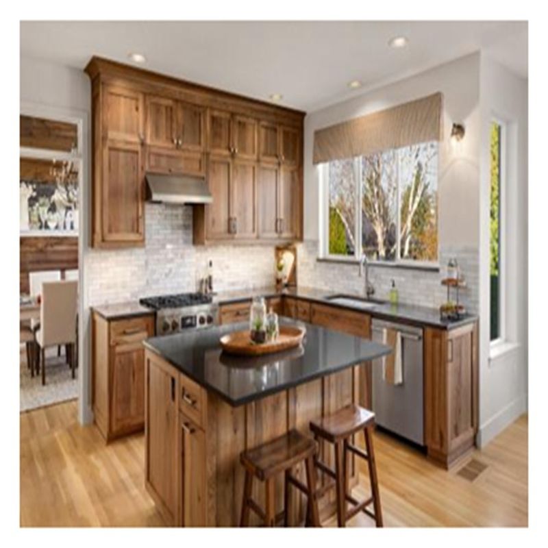CAD / 3D armarios de cocina de estilo shaker de madera sólida rústica libre con diseños de isla de cocina