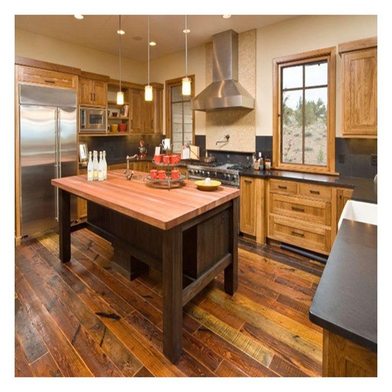 CAD / 3D armarios de cocina de estilo shaker de madera sólida rústica libre con diseños de isla de cocina