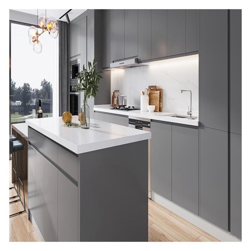 CAD / 3D armarios de cocina de madera sólida con isla central