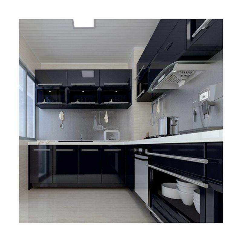 Revestimiento superior de chapa y inferior de laca Revestimiento de la pared de la cocina gabinete para cocina moderna