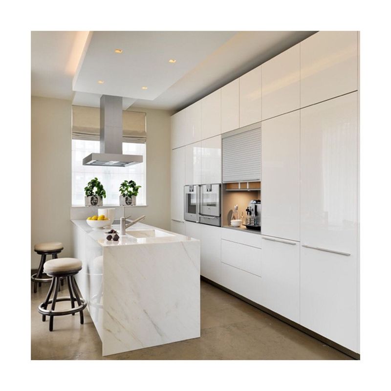 Armarios de cocina modulares de color veneer personalizado Muebles de cocina de laca de madera