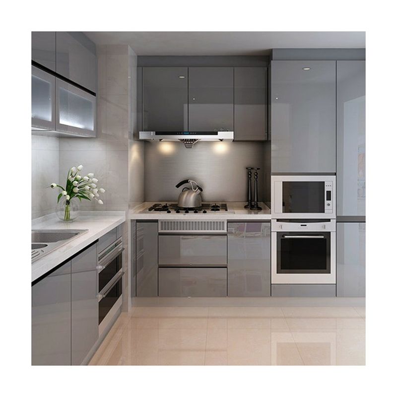 Cuadro de melamina de la esquina giratorio extraer pequeño gabinete de la cesta negra para cocinas modulares