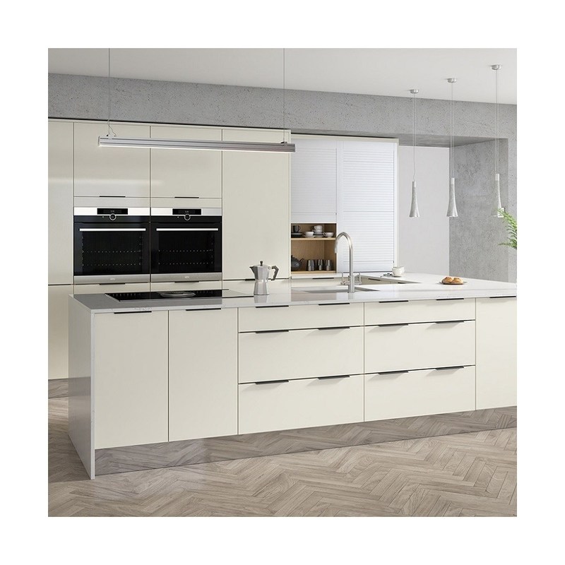 Armarios de cocina personalizados de color de chapa completa para el mercado en diseño moderno