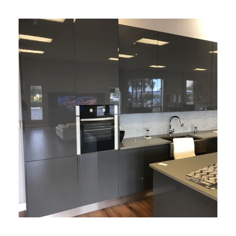Armario de cocina de laca de alto brillo con estilo moderno personalizado y panel de puerta acrílico