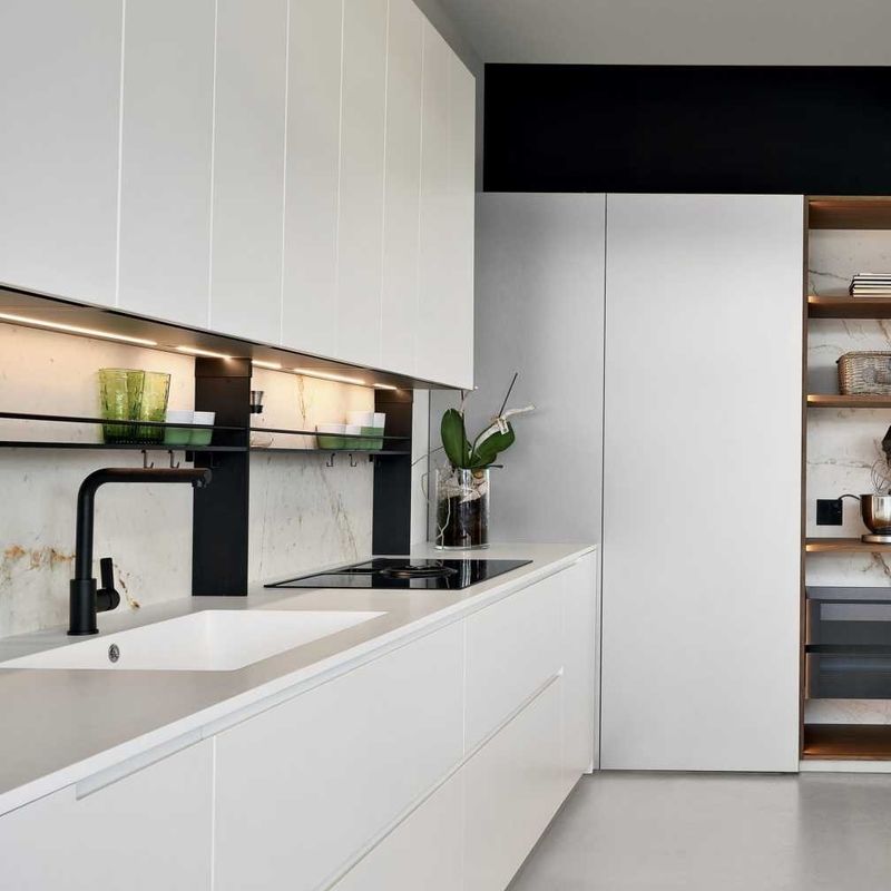 Unidades de gabinete de cocina de laca personalizada moderna con opción de personalización de color de chapa
