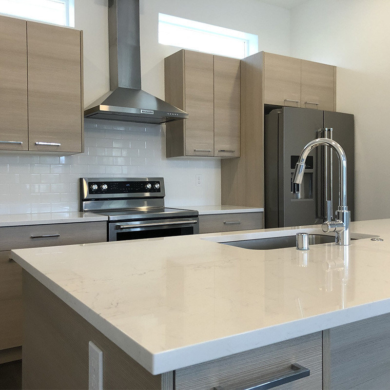 Armarios de cocina de color chapa personalizados resistentes al agua y duraderos para casas de lujo modernas