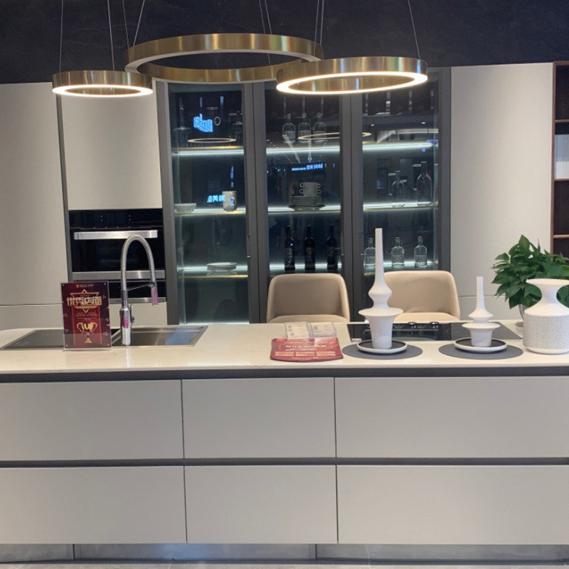 Conjunto de gabinetes de cocina completo de madera sólida para cocina moderna