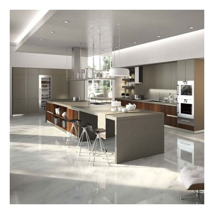 Armarios de madera sólida de tabla minimalista moderna con colores y frentes de vidrio personalizados