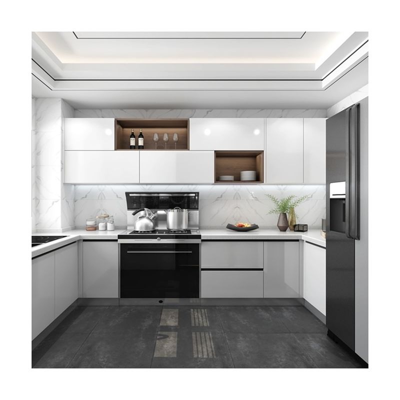 Cabinetero de cocina blanco hecho de MDF para muebles de cocina