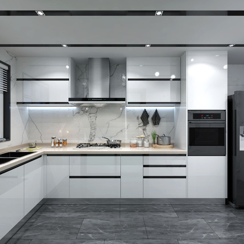 Cabinetero de cocina blanco hecho de MDF para muebles de cocina