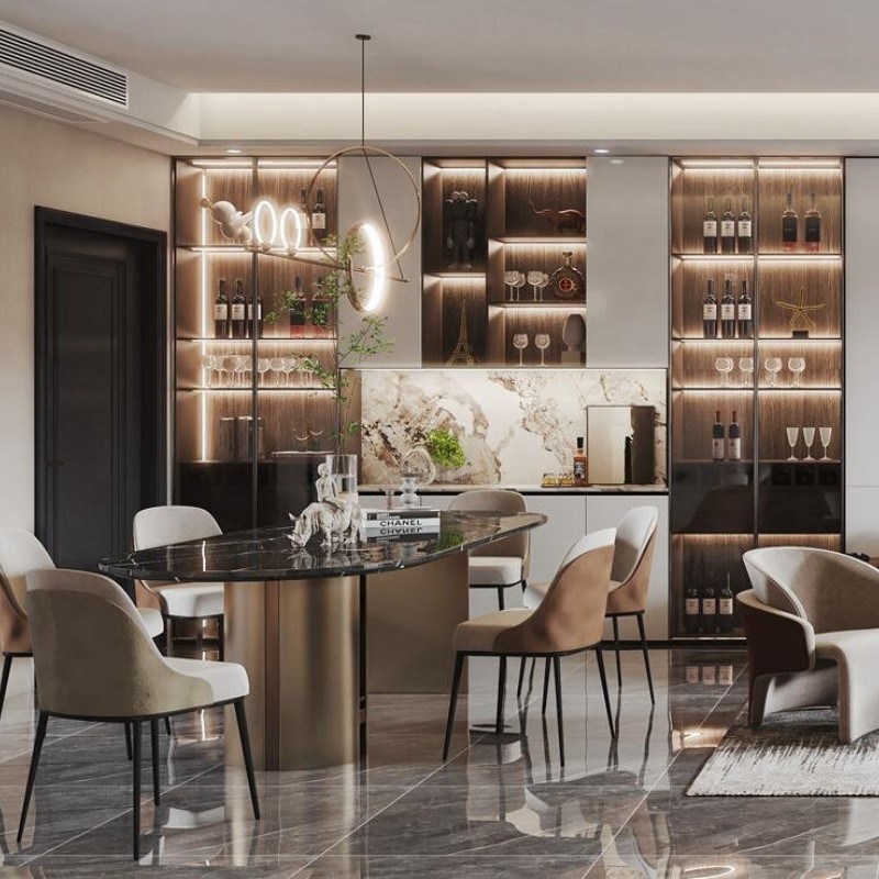 Armarios de cocina modulares asequibles con tablero de melamina y hardware Blum en Sri Lanka