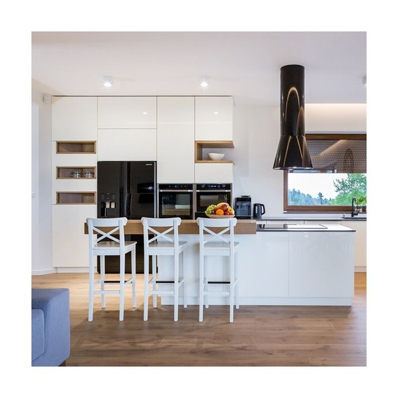 Estilo moderno Compacto todo en uno gabinete de cocina móvil contemporáneo diseño inteligente blanco