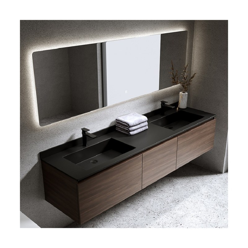 Fabricado a medida Fabricado a medida Pedido de estilo moderno Doble Vanidad para muebles de baño de hotel