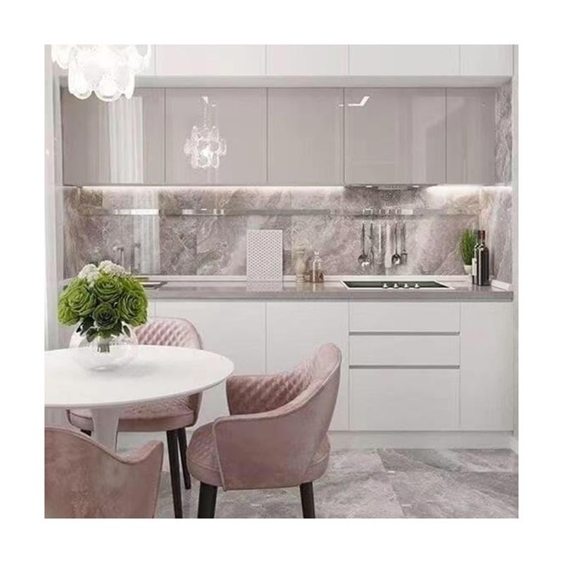 Cubierta de escritorio de borde plano YALIG Malasia Pvc moderno gabinete de cocina para platos duradero
