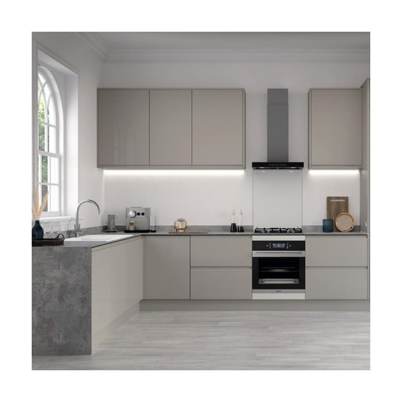 Muebles de cocina modernos con hardware Blum y diseño de madera de color carilla personalizado