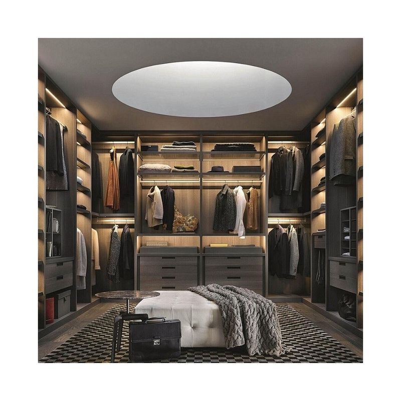 Modern Design Dormitorio Armarios de madera en la pared Tamaño personalizado Impermeable Doblado NO
