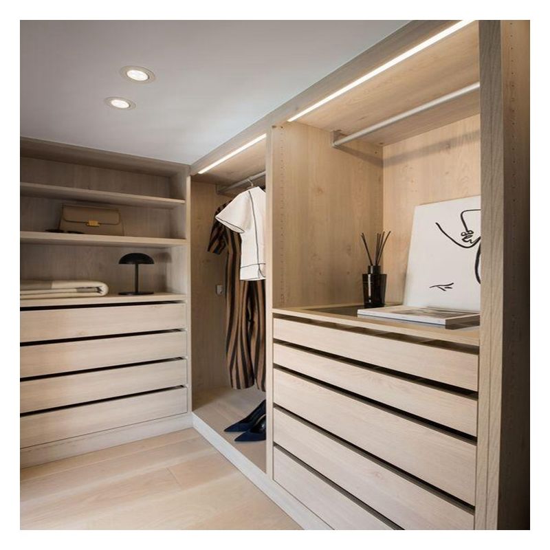 Diseño contemporáneo Panel de puerta de vidrio negro Dormitorio de madera sólida Armario para apartamento