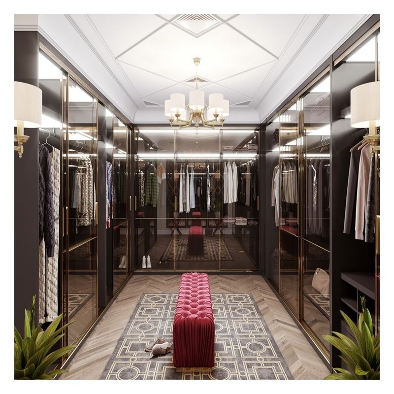 Elegante armario de vidrio con luz LED para los dibujos del cliente