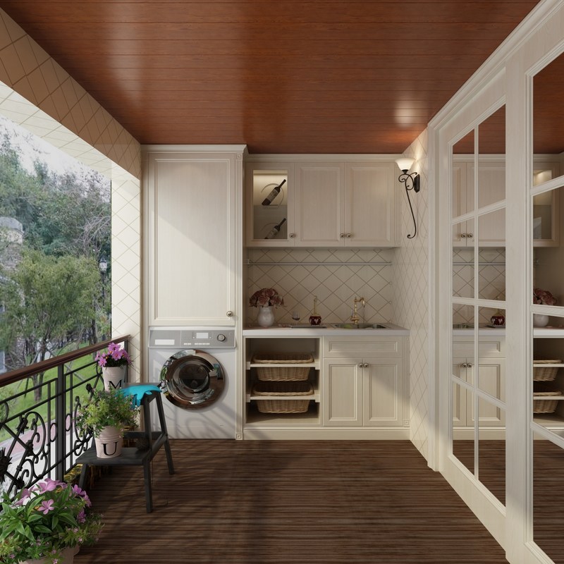 Cabinet de lavandería de acero inoxidable de estilo moderno de alta gama con material de puerta de contrachapado