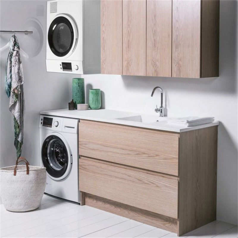 Un simple y moderno gabinete de clasificación de ropa de madera YALIG 1200 para la lavadora en MDF