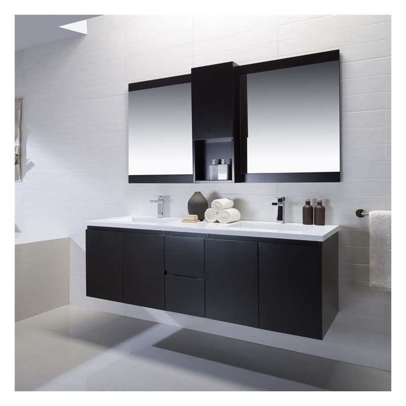 Vanidad artificial de cuarzo montada en la pared en estilo de diseño europeo para el diseño de apartamentos