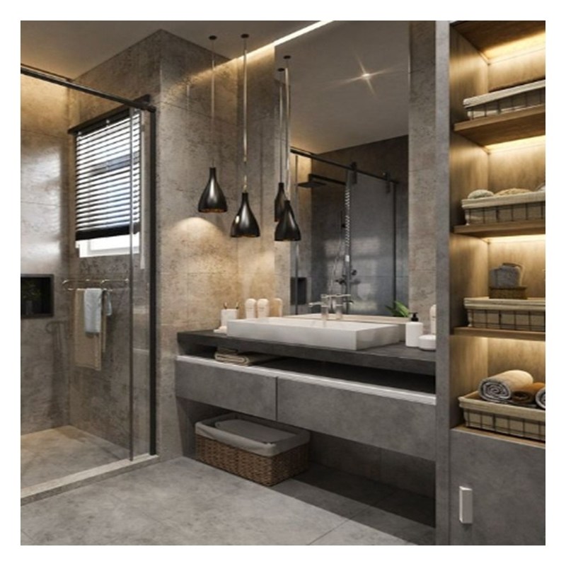 Vanidad artificial de cuarzo montada en la pared en estilo de diseño europeo para el diseño de apartamentos