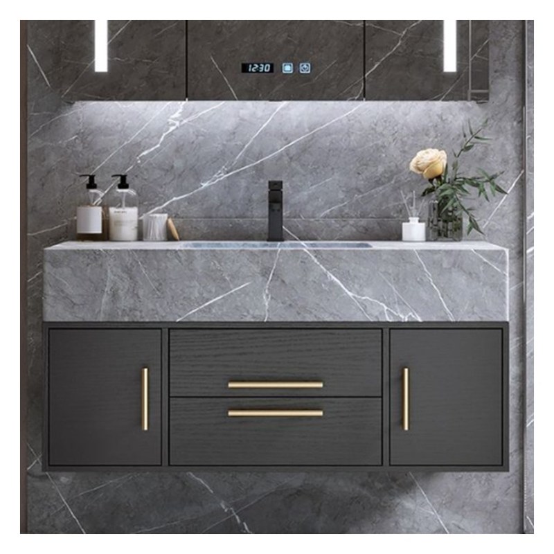 Vanidad artificial de cuarzo montada en la pared en estilo de diseño europeo para el diseño de apartamentos