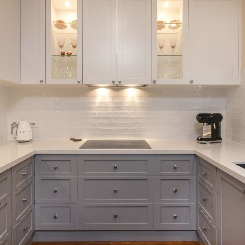 Armarios de cocina de secadores modulares fáciles de limpiar con tamaño personalizado y carcasa de contrachapado