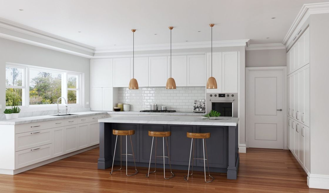Armarios de cocina de secadores modulares fáciles de limpiar con tamaño personalizado y carcasa de contrachapado