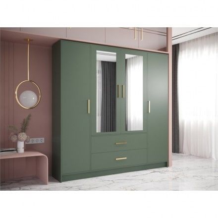 Diseño moderno Ropa personalizada Armario con panel de puerta de vidrio negro y laca de espejo