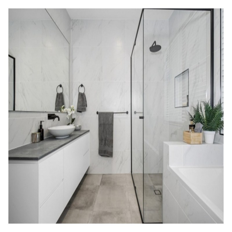 Armario de baño de acrílico de alto brillo de color personalizado con fregadero doble y montaje en la pared