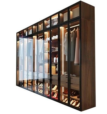 Armario de madera negra Armario inteligente Italia estilo para su elegante dormitorio