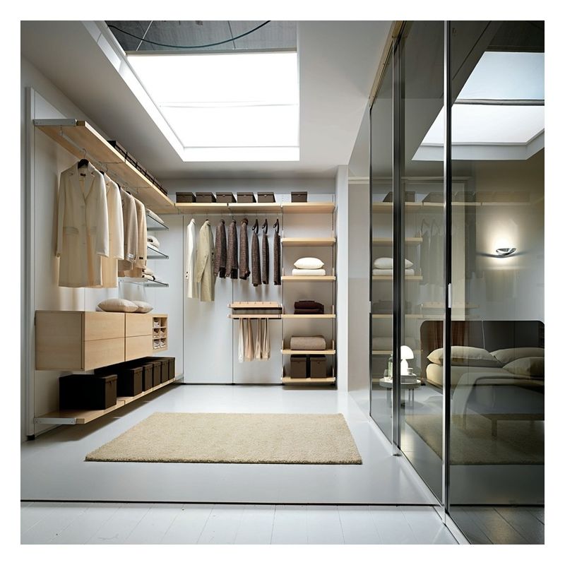Armario de madera negra Armario inteligente Italia estilo para su elegante dormitorio