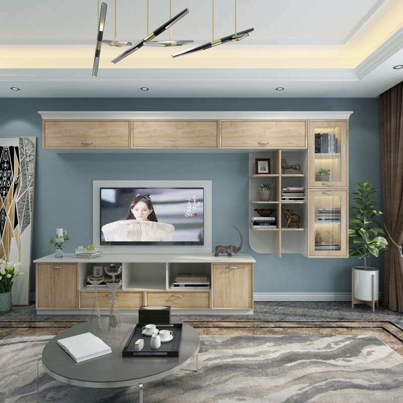 Personalizar el tamaño del stand de televisión Unidad de pared de diseño moderno para muebles de lujo en el apartamento