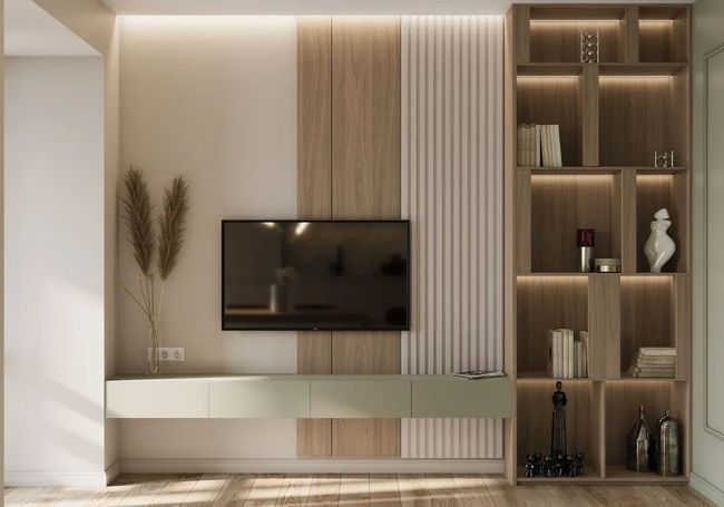 Personalizar el tamaño del stand de televisión Unidad de pared de diseño moderno para muebles de lujo en el apartamento