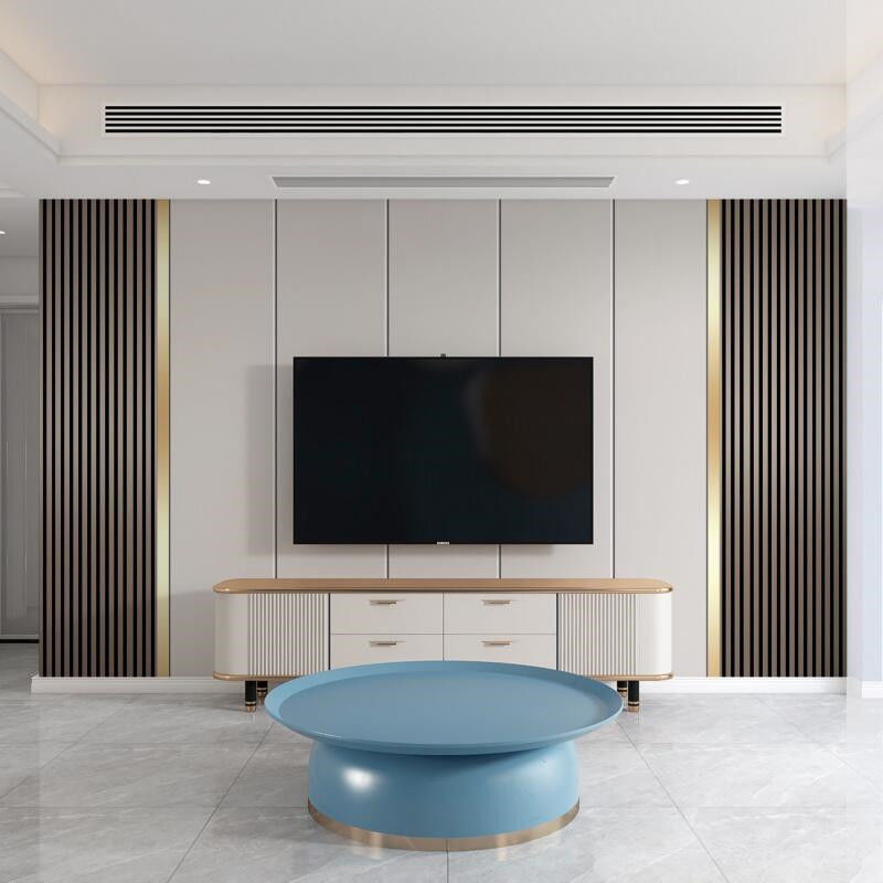 Unidad de TV de estilo de madera para el salón y el juego de mesa de café para el entretenimiento del apartamento
